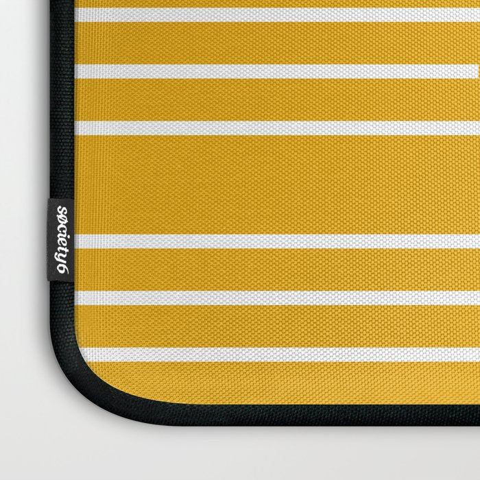 Minimal, Geometric Stripes Pattern in Yellow Laptop Sleeve Gallery Image 3