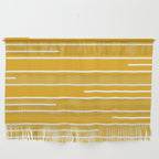 Minimal, Geometric Stripes Pattern in Yellow Wall Hanging Gallery Image 1