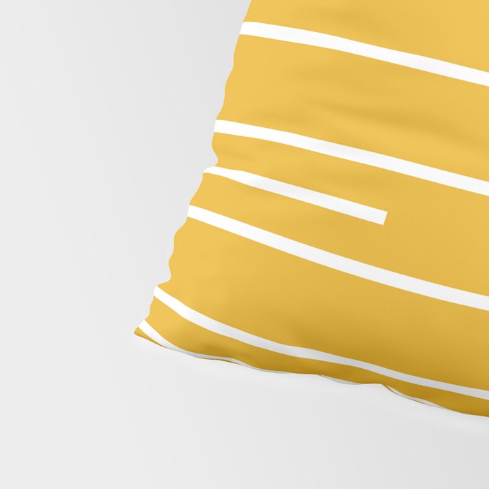 Minimal, Geometric Stripes Pattern in Yellow Pillow Sham Gallery Image 4