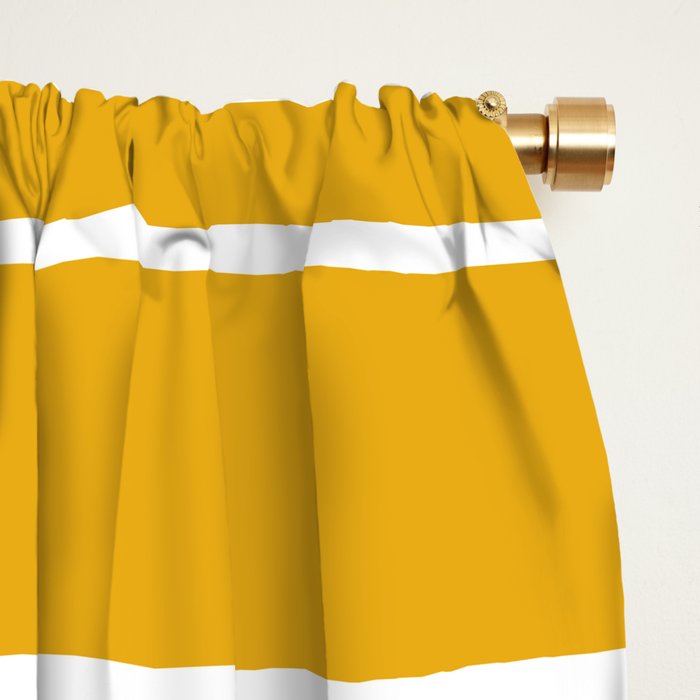 Minimal, Geometric Stripes Pattern in Yellow Window Curtain Gallery Image 2