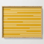 Minimal, Geometric Stripes Pattern in Yellow Serving Tray Gallery Image 1