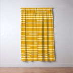 Minimal, Geometric Stripes Pattern in Yellow Window Curtain Gallery Image 3