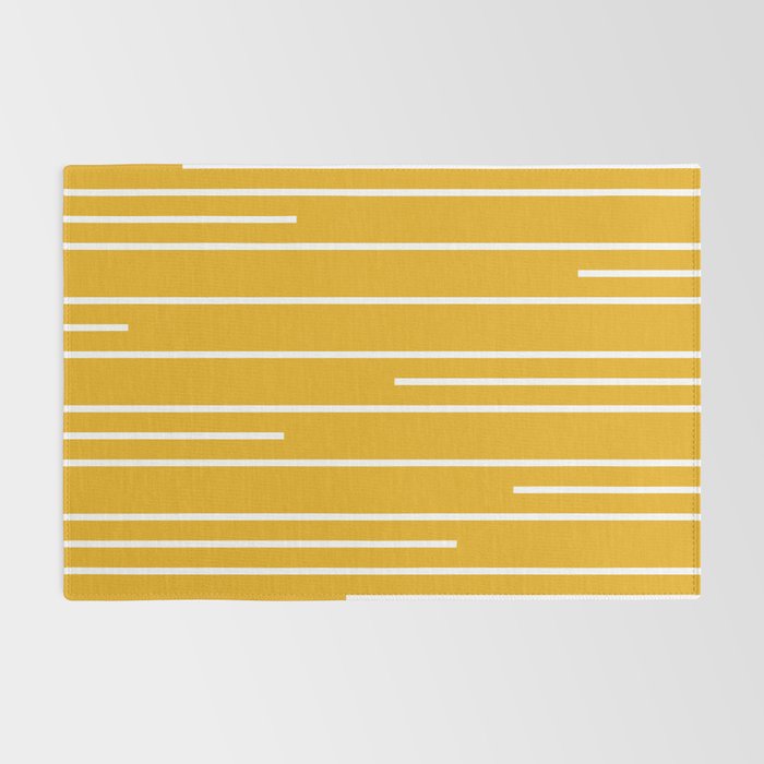Minimal, Geometric Stripes Pattern in Yellow Rug Gallery Image 2