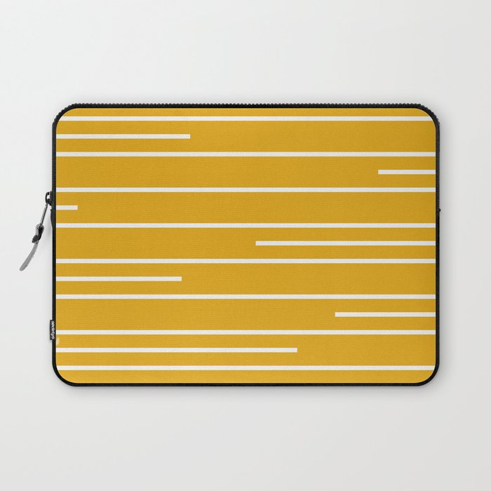 Minimal, Geometric Stripes Pattern in Yellow Laptop Sleeve Gallery Image 1