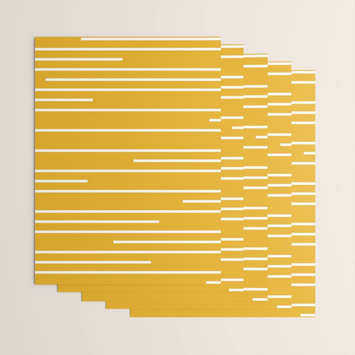 Minimal, Geometric Stripes Pattern in Yellow Wrapping Paper Gallery Image 3