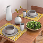 Minimal, Geometric Stripes Pattern in Yellow Placemat Gallery Image 2