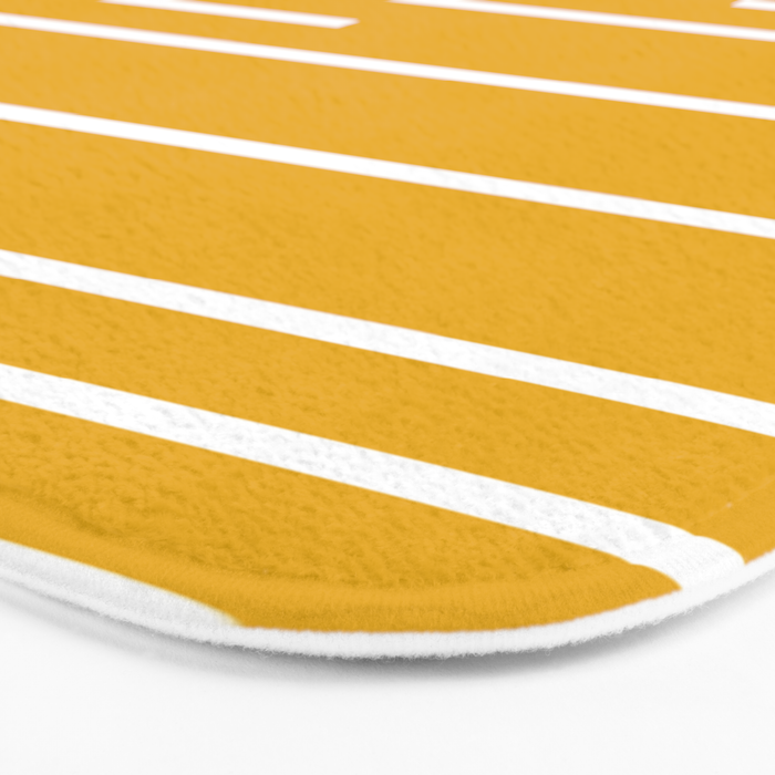 Minimal, Geometric Stripes Pattern in Yellow Bath Mat Gallery Image 3