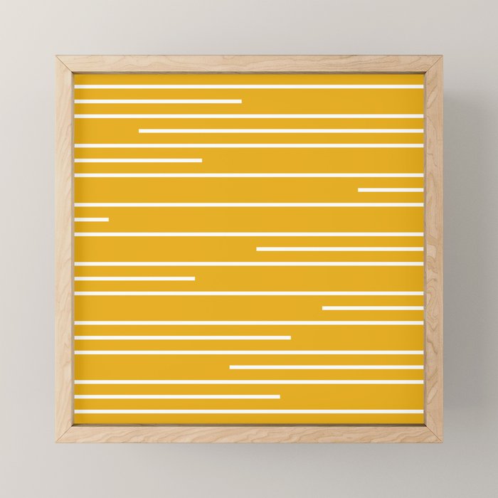 Minimal, Geometric Stripes Pattern in Yellow Mini Art Print Gallery Image 1