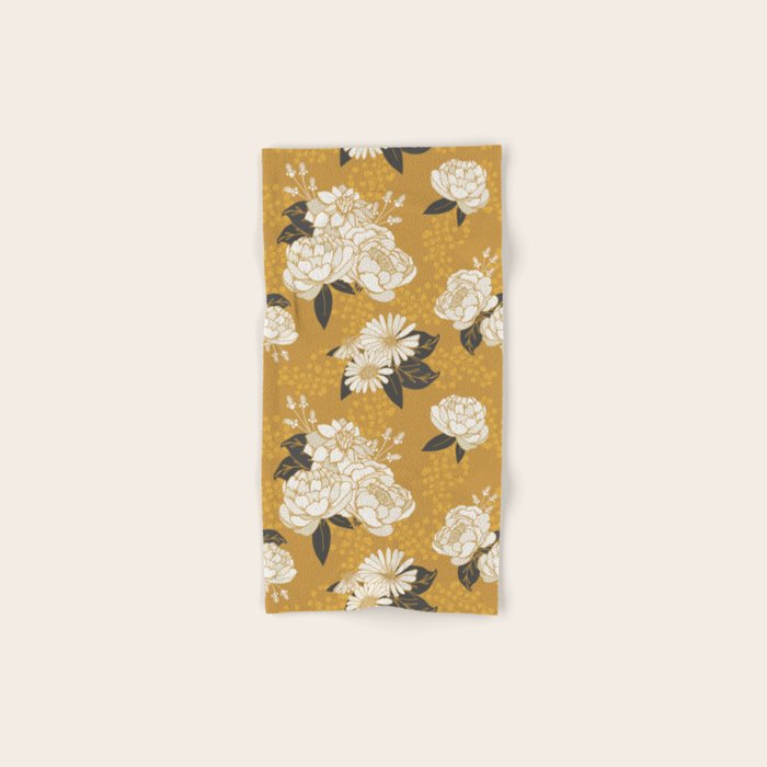 Glam Florals - Gold Bath Towel Gallery Image 1