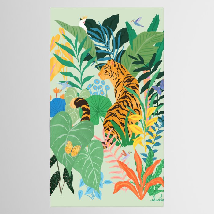Tiger in Jungle  Tablecloth Gallery Image 2