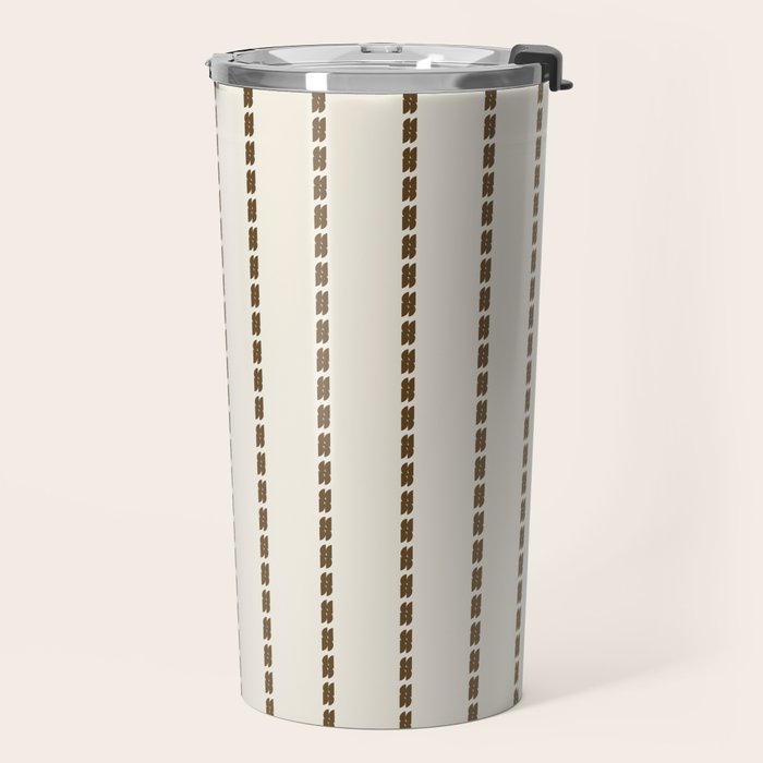 Dashed Lines (Cream & Chocolate) Travel Mug Gallery Image 2