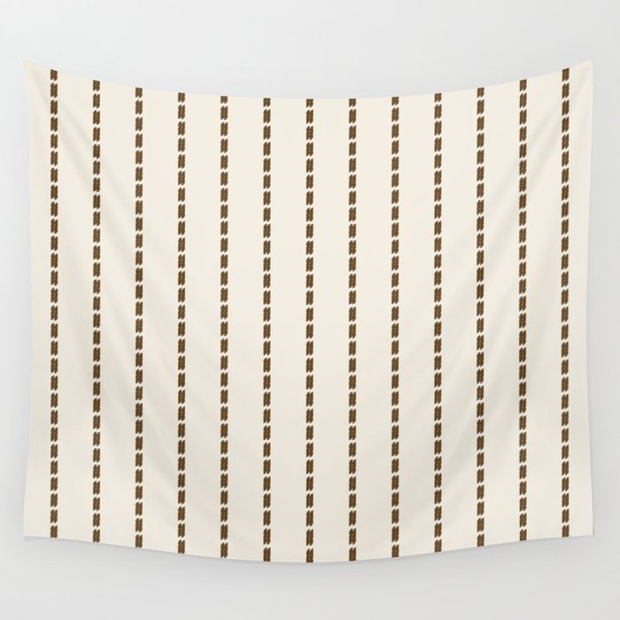 Dashed Lines (Cream & Chocolate) Wall Tapestry Gallery Image 4