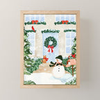 Winter Snowman Mini Art Print Gallery Image 1