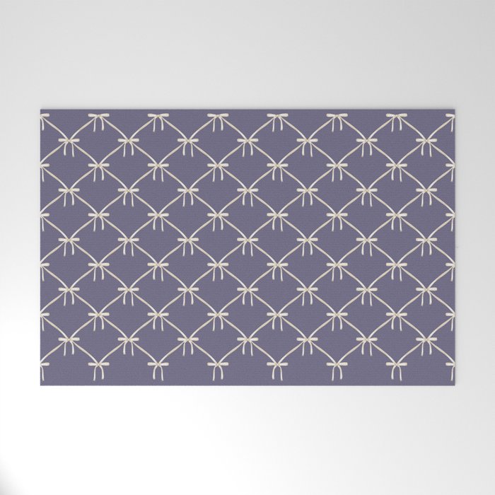 Bows & Ribbons Pattern XXXIII Neutral Lavender Purple Welcome Mat Gallery Image 1