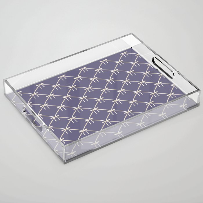 Bows & Ribbons Pattern XXXIII Neutral Lavender Purple Acrylic Tray Gallery Image 1