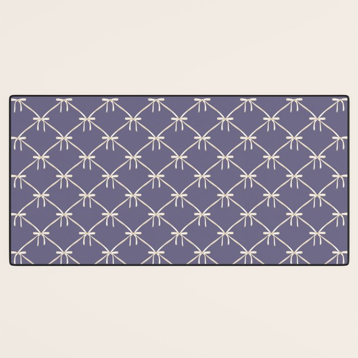 Bows & Ribbons Pattern XXXIII Neutral Lavender Purple Desk Mat Gallery Image 3