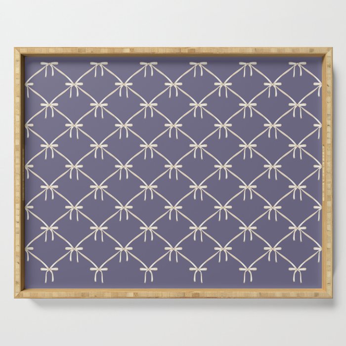 Bows & Ribbons Pattern XXXIII Neutral Lavender Purple Serving Tray Gallery Image 1