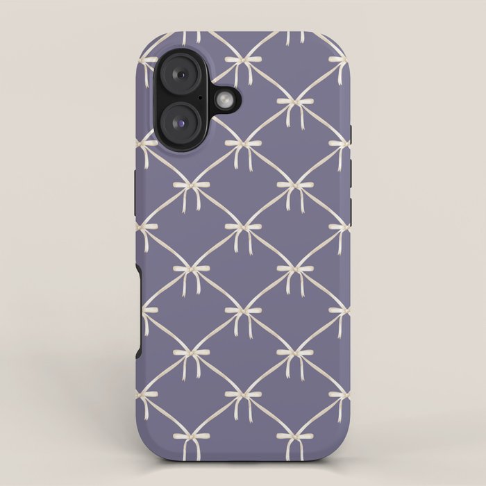 Bows & Ribbons Pattern XXXIII Neutral Lavender Purple iPhone Case Gallery Image 1