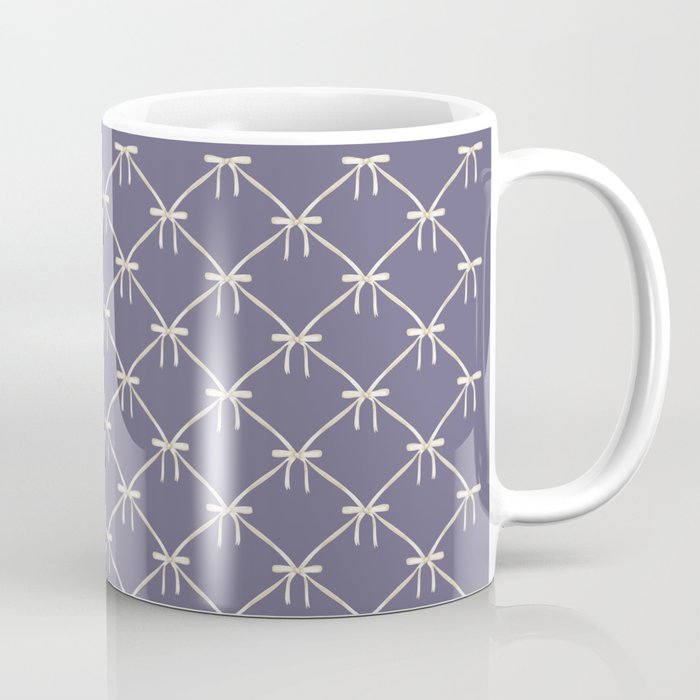 Bows & Ribbons Pattern XXXIII Neutral Lavender Purple Coffee Mug Gallery Image 1