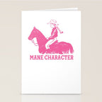 Mane Character Cowgirl Western Pun - Pink Horse funny Stationery Card Gallery Image 2