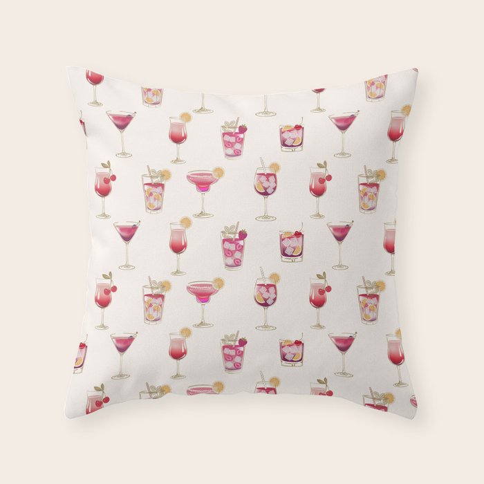  Light Glam Cocktails Theme Throw Pillow Gallery Image 1