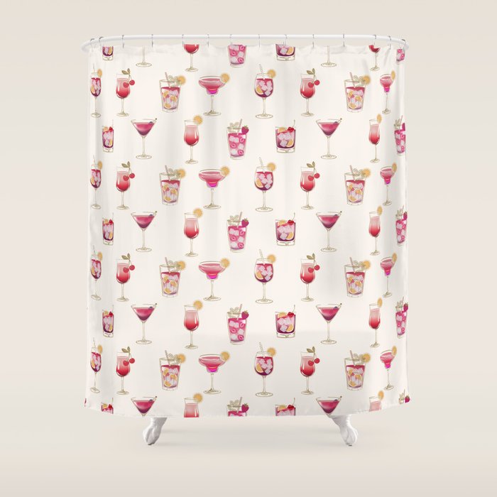  Light Glam Cocktails Theme Shower Curtain Gallery Image 1