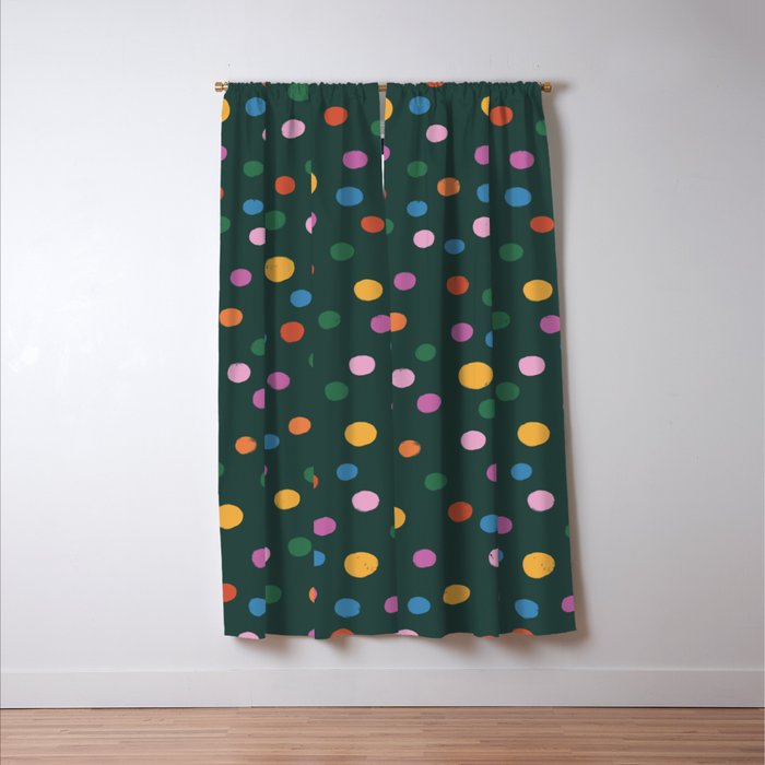Dancing Balls on Green Window Curtain Gallery Image 3