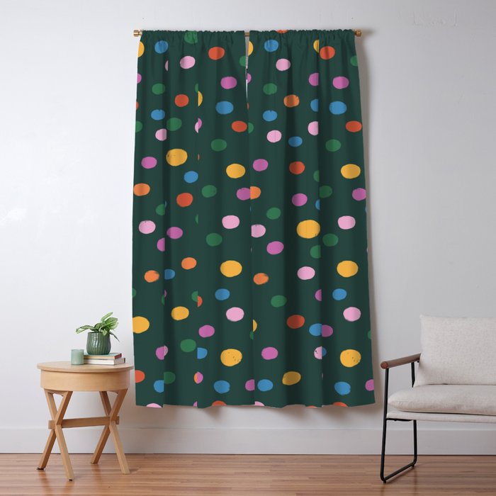 Dancing Balls on Green Window Curtain Gallery Image 1