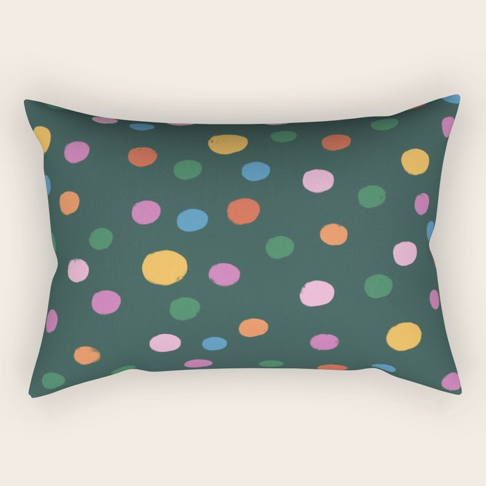 Dancing Balls on Green Rectangular Pillow Gallery Image 1