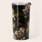 Antique Botanical Roses And Chamomile Midnight Sepia Garden Travel Mug Gallery Image 2