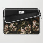 Antique Botanical Roses And Chamomile Midnight Sepia Garden Laptop Sleeve Gallery Image 2