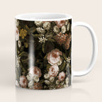 Antique Botanical Roses And Chamomile Midnight Sepia Garden Coffee Mug Gallery Image 1