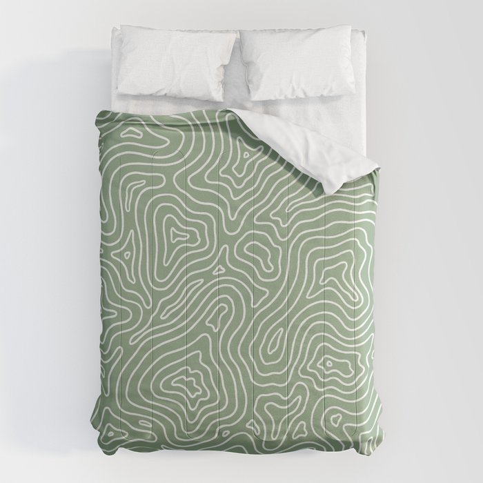 Topographic- Sage Green Comforter Gallery Image 1