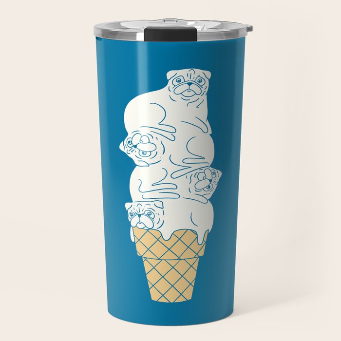 Pug Ice Cream Travel Mug Gallery Image 1