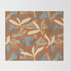 Hand Drawn Florals #1 Throw Blanket Gallery Image 2