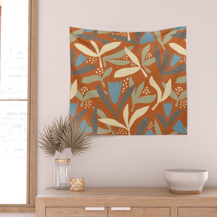 Hand Drawn Florals #1 Wall Tapestry Gallery Image 2