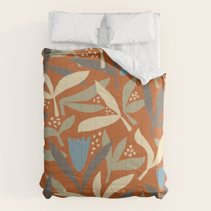 Hand Drawn Florals #1 Comforter Gallery Image 1