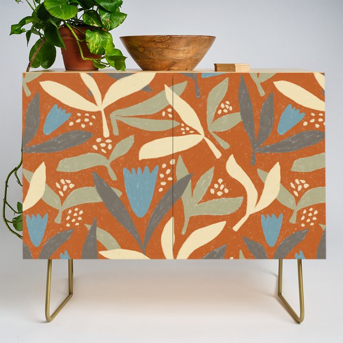Hand Drawn Florals #1 Credenza Gallery Image 1