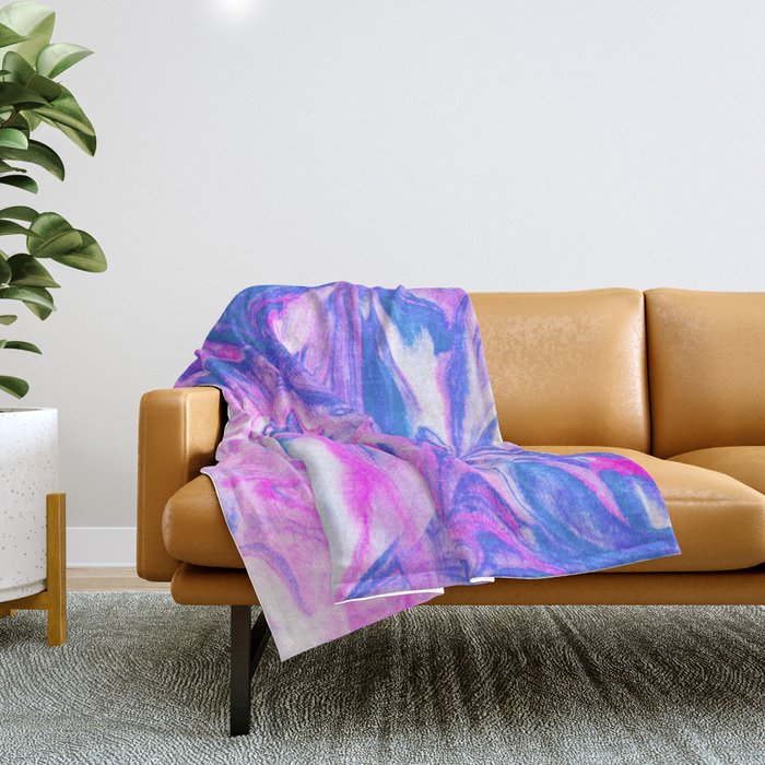 cotton candy marble Throw Blanket Gallery Image 1