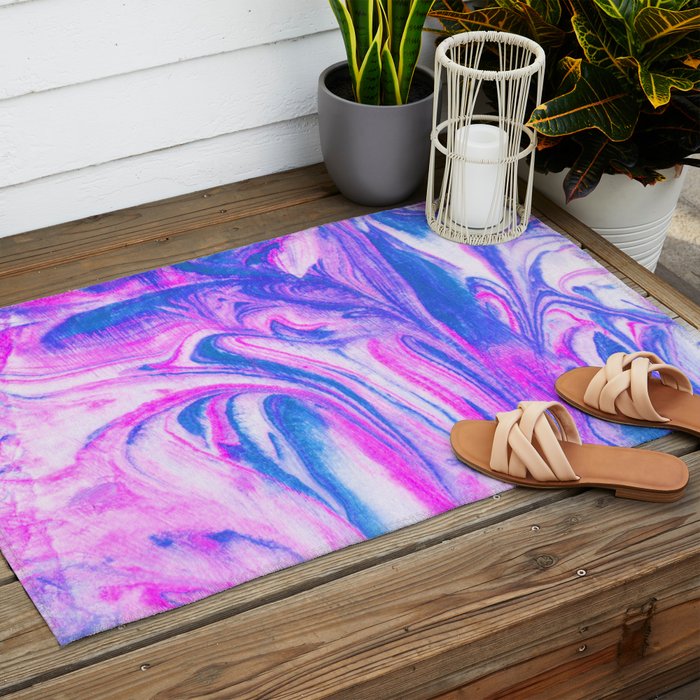 cotton candy marble Outdoor Rug Gallery Image 2