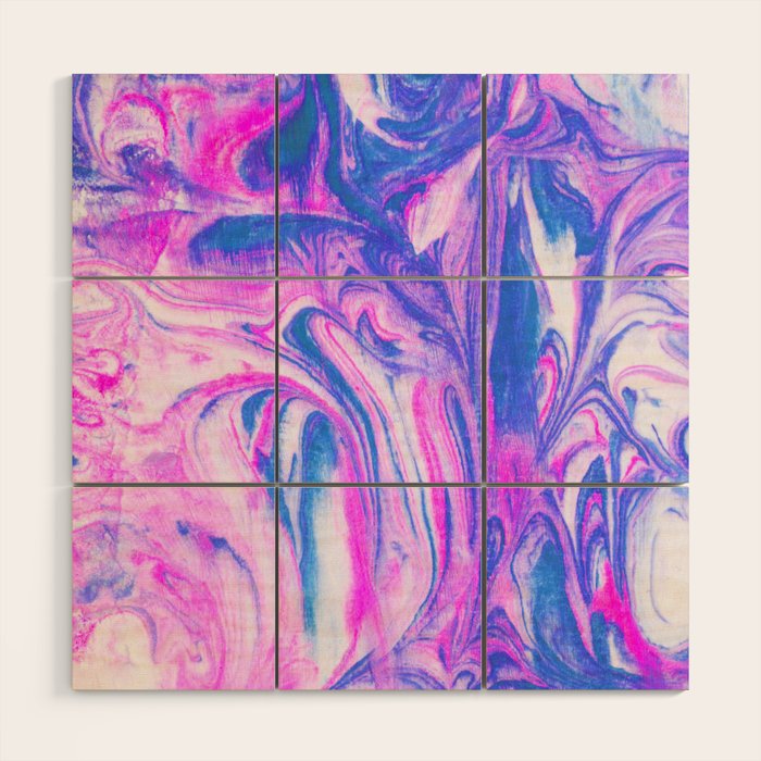 cotton candy marble Wood Wall Art Gallery Image 1