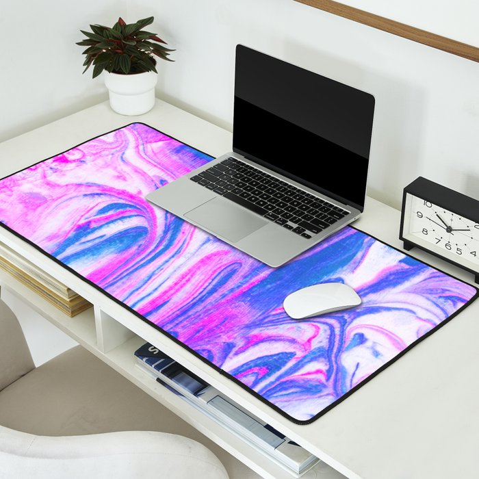 cotton candy marble Desk Mat Gallery Image 2