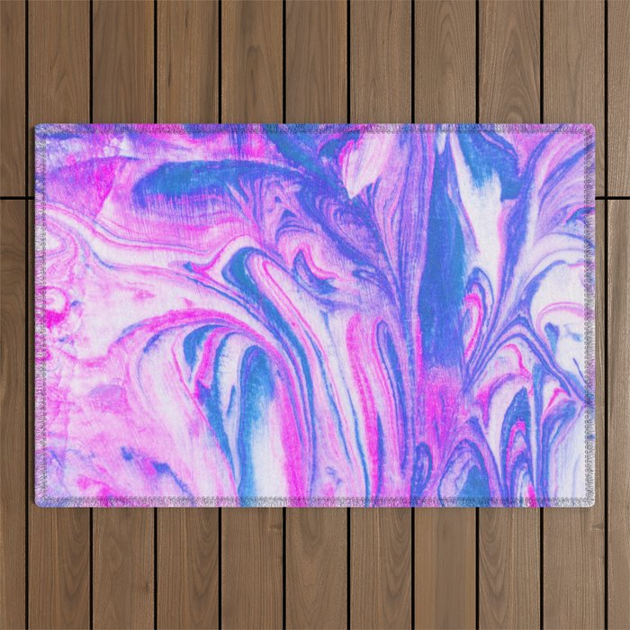 cotton candy marble Outdoor Rug Gallery Image 1