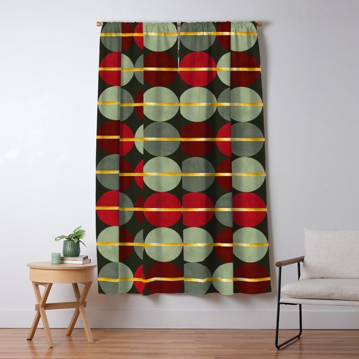 Midcentury Modern Christmas Pattern Window Curtain Gallery Image 5