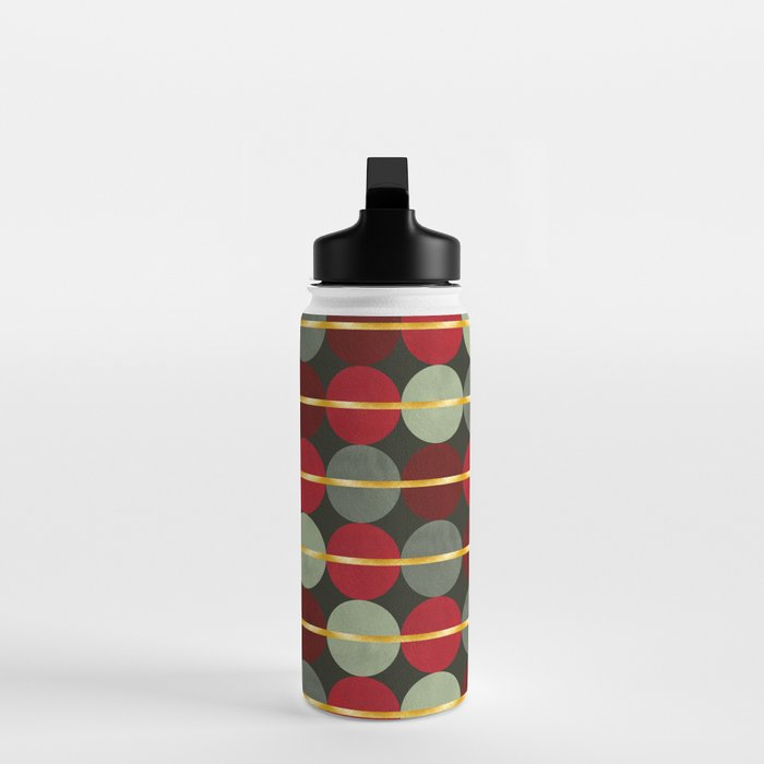 Midcentury Modern Christmas Pattern Water Bottle Gallery Image 3