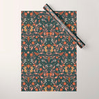 Dancing tigers in flowers field  Wrapping Paper Gallery Image 1
