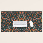 Dancing tigers in flowers field  Desk Mat Gallery Image 1