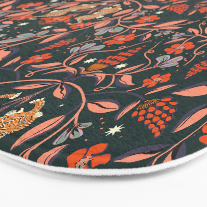 Dancing tigers in flowers field  Bath Mat Gallery Image 3