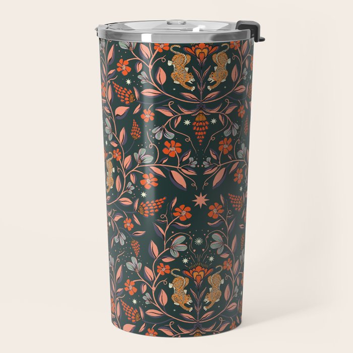 Dancing tigers in flowers field  Travel Mug Gallery Image 2