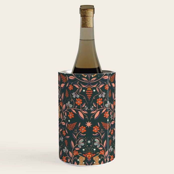 Dancing tigers in flowers field  Wine Chiller Gallery Image 2